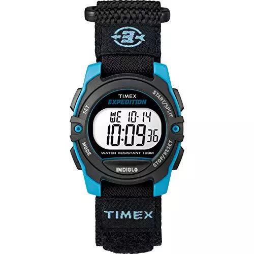 Timex Unisex TW4B12900 Expedition Mid-Size Digital CAT Black/Blue Fast Wrap