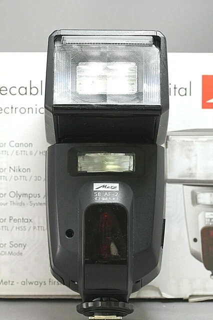 Mecablitz 58 AF-2 Digital Flash for Canon Good Used In Box #31022999 2