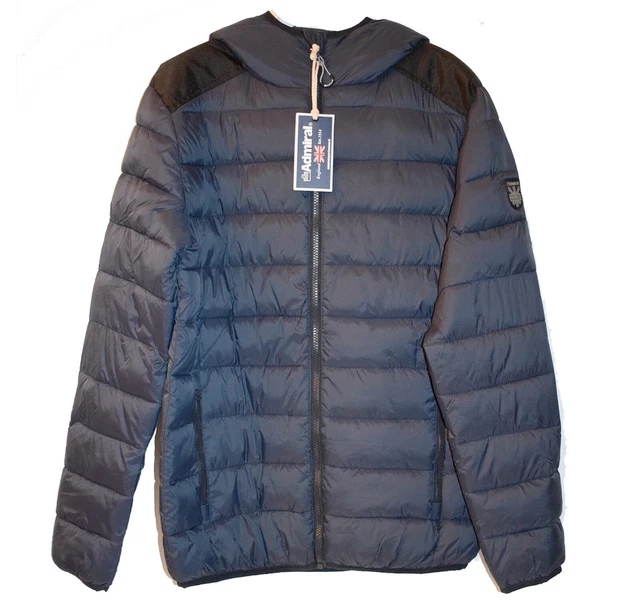 piumino100 grammi uomo giubbotto invernale giacca con cappuccio blu da Admiral