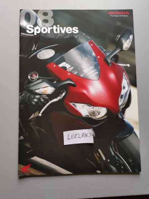 Honda Brochure catalogue moto Collection sportive 2008 TBE 28 pages