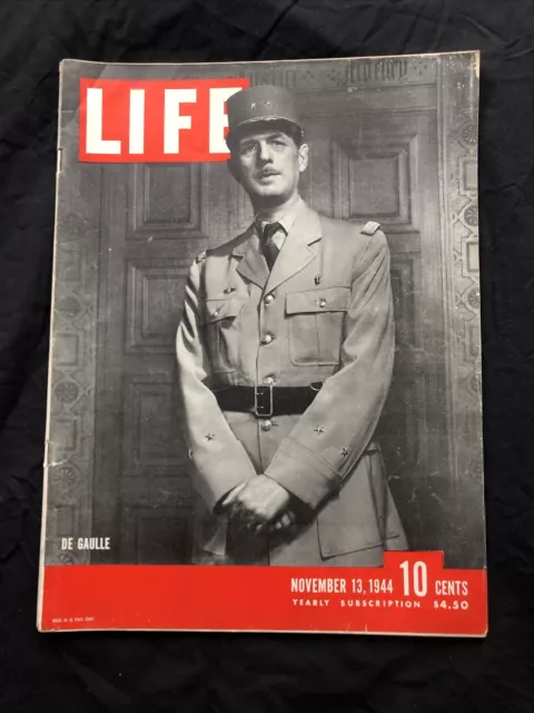 Ww2 Us Magazine Life  1944 13 November General Charle De Gaulle Livre