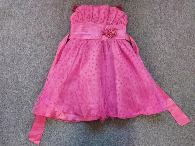 Lovely Party/Occasion Dress, Satin/Hearts   9-10 Years