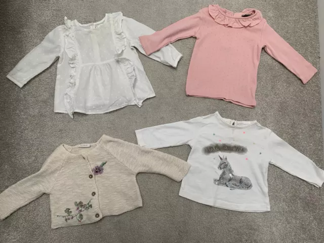 Camicia top unicorno next e Zara 3-6 mesi cardigan floreale