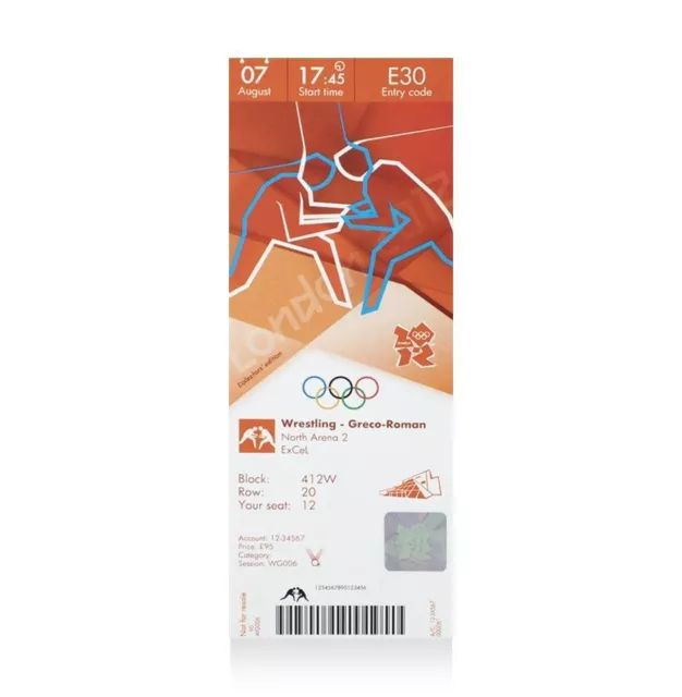 UNSIGNED London 2012 Olympics Ticket: Greco-Roman Wrestling, August 7th