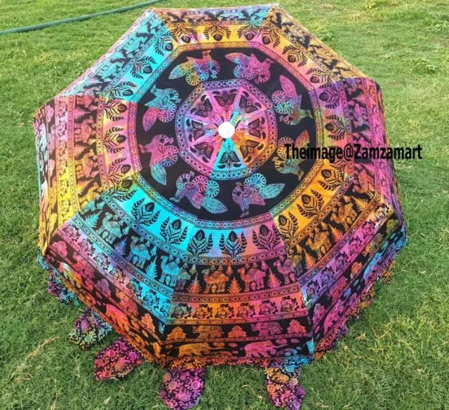 Indian All Pattern Cotton Garden Décor Umbrella Patio Parasols Multi...