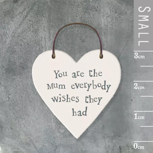 East of India TINY miniature wooden HEART messages gift tags signs keepsakes