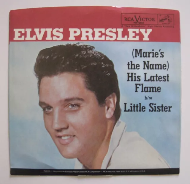  Elvis Presley : His Latest/ Little Sister 7" 45 rpm JAUNE RCA USA Neuf 