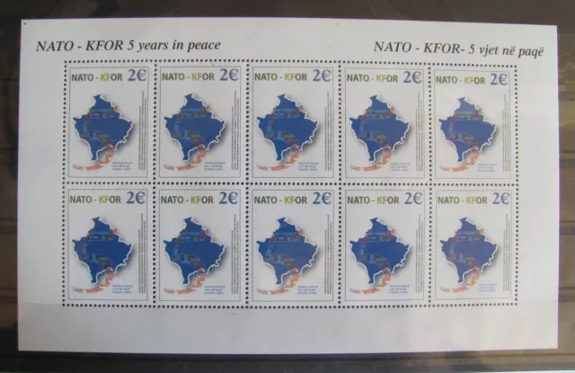 NATO - KFOR Interim Kosovo 2004 Kleinbogen Mi. Nr. 19 "Peace" postfrisch