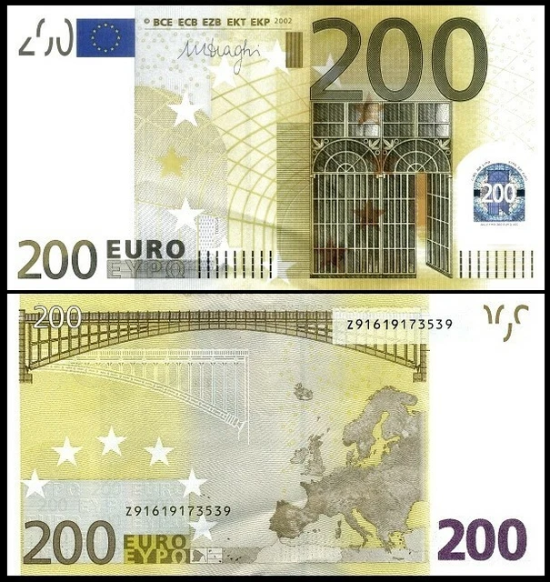 European Union - 200 Euro 2002 - Prefix Z - Belgium - UNC European Union - 200 Euro 2002 - Prefix Z - Belgium - UNC