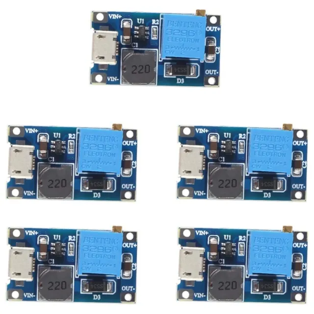 5 pezzi 2A DC-DC MT3608 modulo Step Boost con micro-USB, convertitore Step Boost M5R9