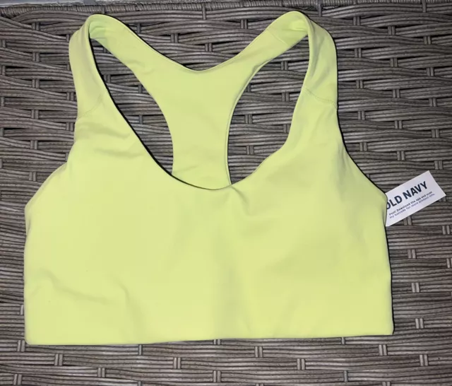 OLD NAVY ACTIVE 3X Sports Bra Silver Shine LIGHT SUPPORT POWERSOFT LONGLINE  $21.35 - PicClick AU
