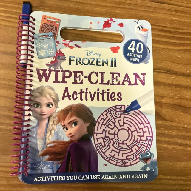 Disney Frozen II 2 wipe clean dry erase 40 activity kids book puzzles Elsa Olaf