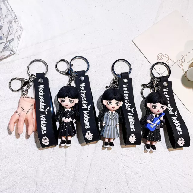 Horror Keychain Wednesday Addams Toy Silicone Key Hand Doll Accessories Figures