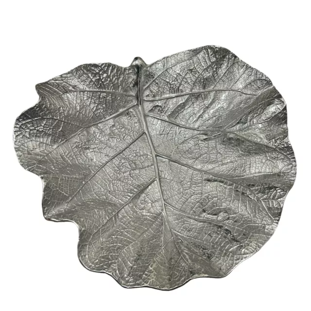 Virginia Metal Crafters Large Sea Grape Leaf Bowl Tray Platter 3513 Aluminum 12”