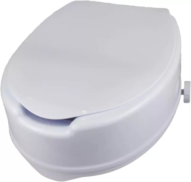 Mobiclinic Toilettensitzerhöhung mit Deckel, 14 cm, Weiß, Modell Titan - NEU