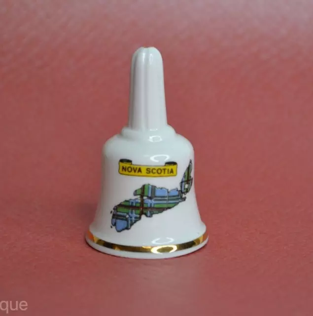 Miniature Porcelain Bell Nova Scotia Canada's Ocean Playground Birchcroft China