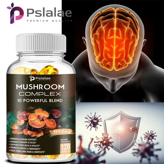 MUSHROOM COMPLEX 1995MG Support cognitive Function,Boosts Energy