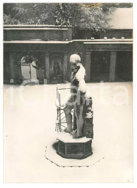 1975 PADOVA - PRATO DELLA VALLE - Statua innevata *Foto 13x18 cm