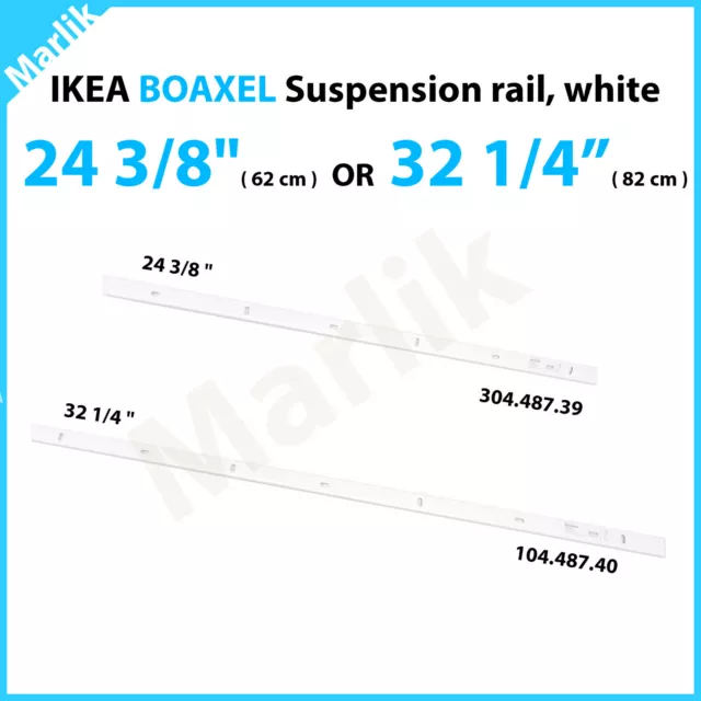 IKEA BOAXEL Suspension rail, white 24 3/8" (304.487.39) or 32 1/4" (104.487.40)