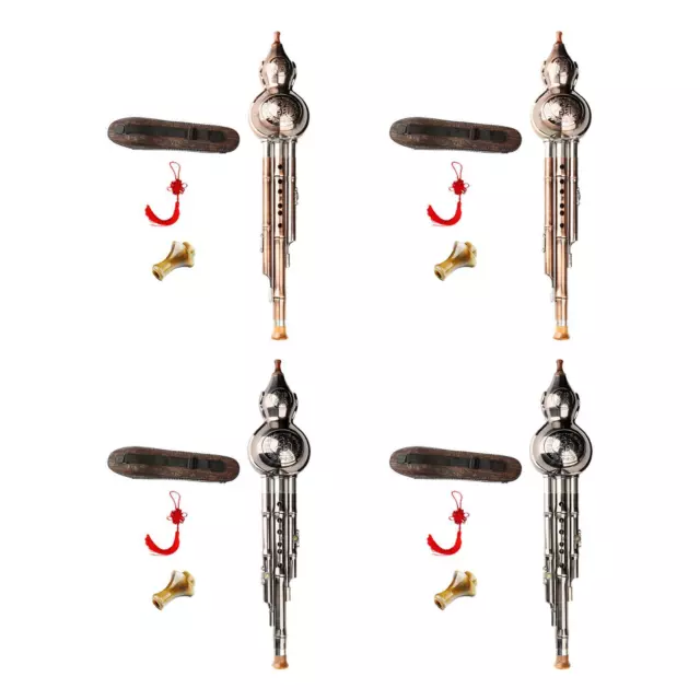 Flûte Hulusi avec étui, embout, nœud chinois traditionnel pour cadeaux de
