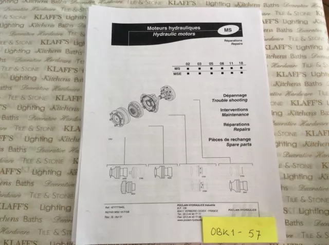 Gehl Hydraulic Motor Repair & Maintenance & Trouble Manual MS02 - 18  MSE02 - 18