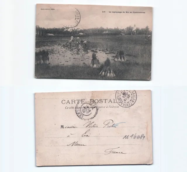 (n16081)   Reisanbau 1906   Ansichtskarte Indochina (französisch)