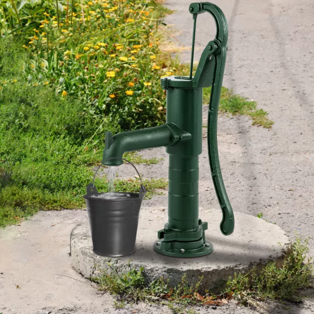 VEVOR Schwengelpumpe Gartenpumpe Handschwengelpumpe Wasserpumpe Grün Vintage