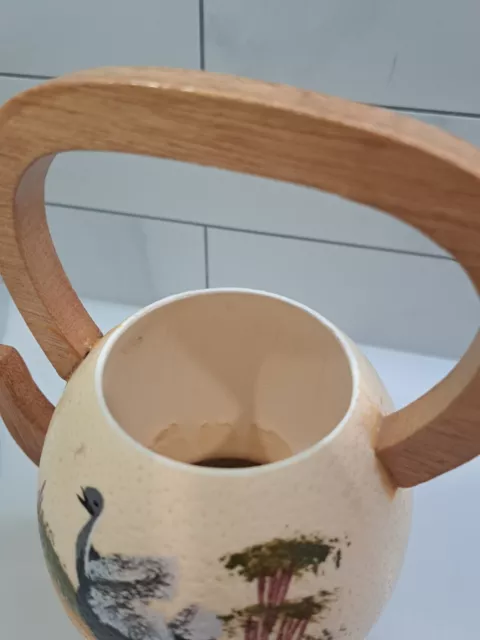 Unique Handpainted Ostrich Egg Teapot Ornament 2