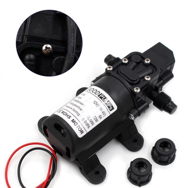 12V 130PSI 6L/Min Folw High Pressure Diaphragm Self Priming Water Pump Tool