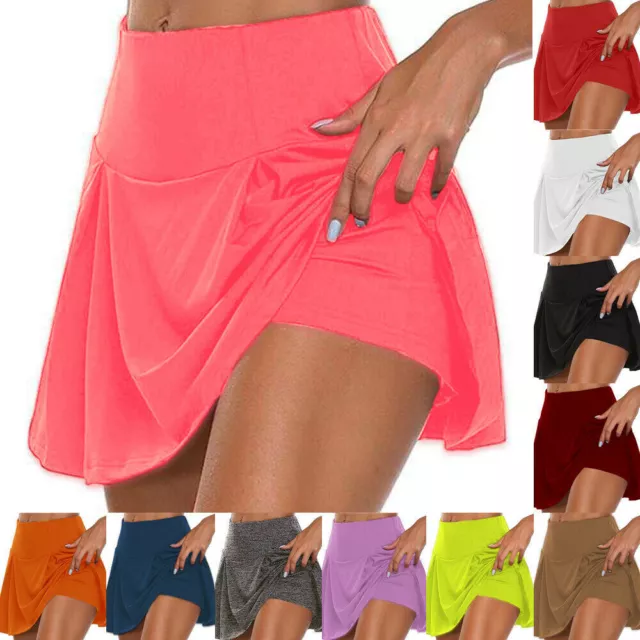 Plus Size Women Ladies Sport Skort Gym Yoga High Waisted Shorts Mini Skirt Dress