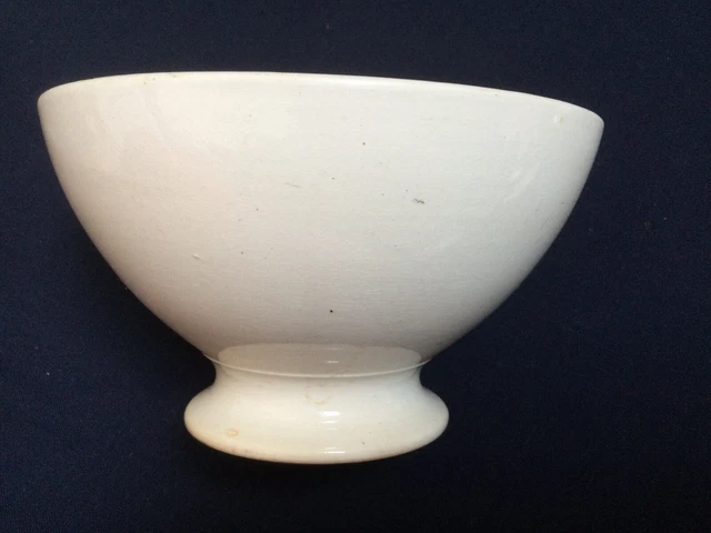 Ancien Grand Bol Pied Douche Faïence kg  Lunéville blanc opaque