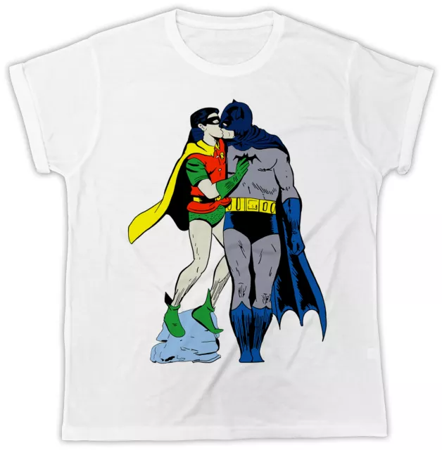 FUNNY BATMAN & Robin Superman Kissing Tshirt Gay Pride Short Sleeve Mens T  Shirt EUR 7,90 - PicClick FR