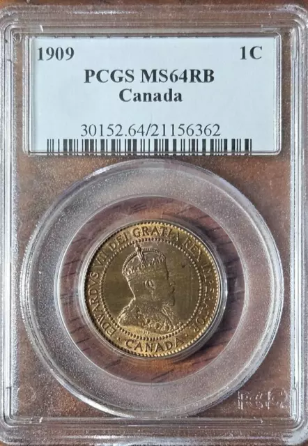 Canada 1909 Large Cent PCGS MS64 RB Check It Out