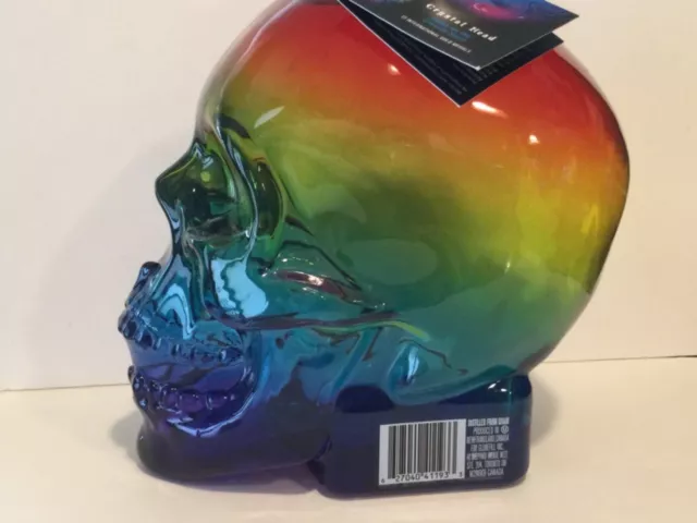 750 ml CRYSTAL HEAD VODKA RAINBOW BOTTLE LIMITED EDITION Skull PRIDE .75 Liter