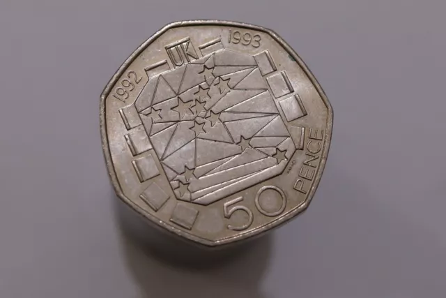 Uk Gb Scarce 50 Pence 1992/1993 Eec Presidency High Grade B29 #6457