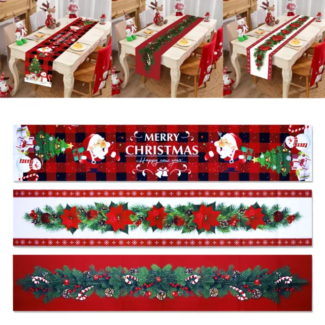 Christmas Table Runner Tablecloth Christmas Dinning Table Flag Xmas Home Decor