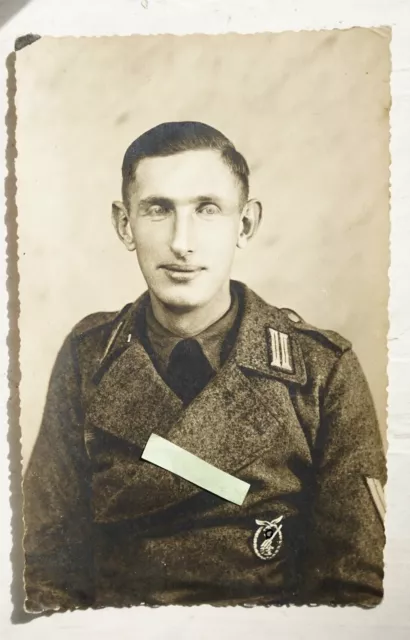 Foto alt Wk2 Portrait Heer Flak Abzeichen Orden Uniform Soldat Wehrmacht Feld Ak