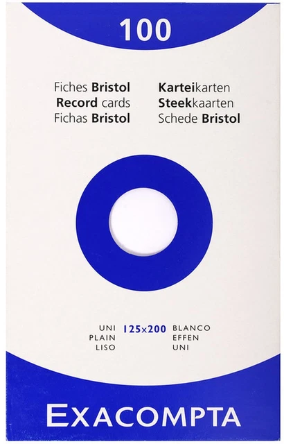 Exacompta Karteikarten 125x200 mm blanko Faltschachtel 100 Stück Weiß