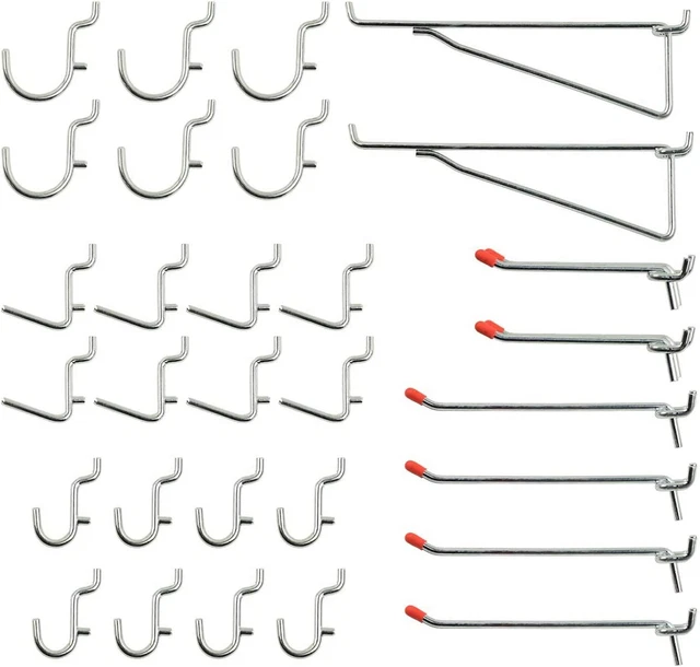 30Pc Heavy Duty Pegboard Hooks Set, Peg Board Hook Assortment and Acces