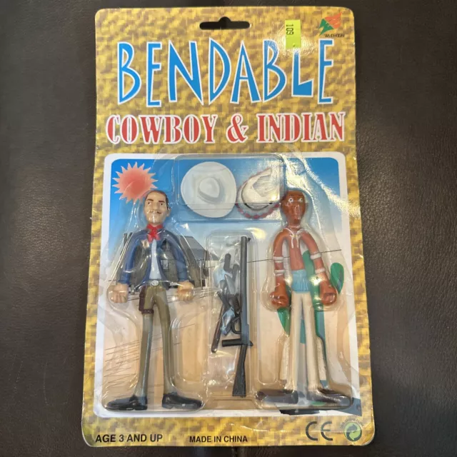 VINTAGE RARE BENDABLE Cowboy And Cowgirl Toys New In Package Western ...