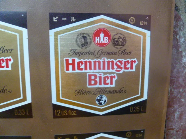 Vintage German Beer Labels Henninger Gold Brewery Unused