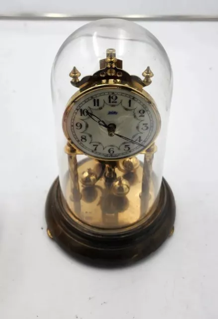 Vintage WELBY Dome Clock Germany For & Missing Some Parts Glass Dome