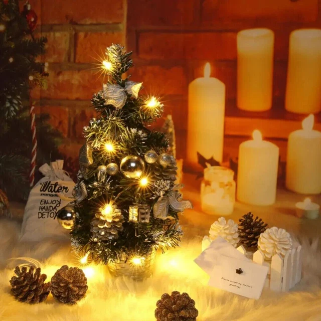 2023 Mini Christmas Tree With LED Lights Xmas Tabletop Rtificial Ornament Gifts