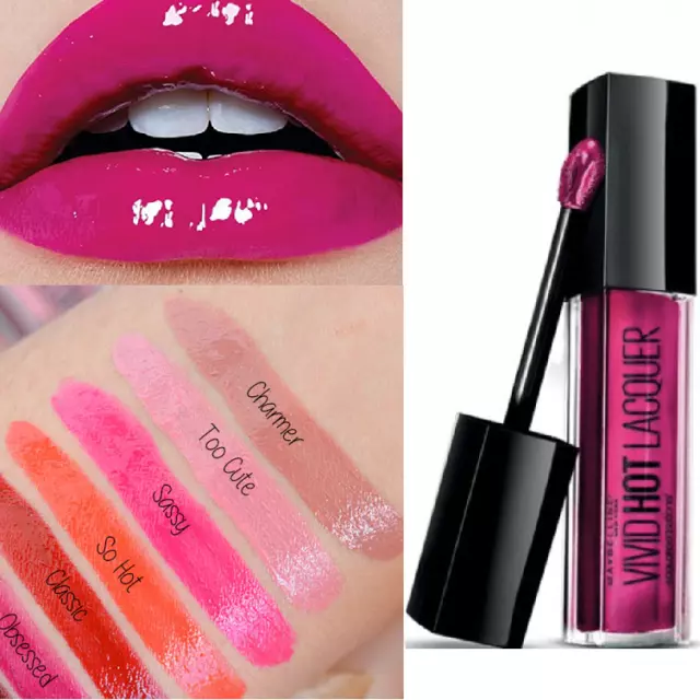 MAYBELLINE Vivid HOT LACQUER Liquid Rouge à Lèvres GLOSS 68 SASSY Rose 7,7ml