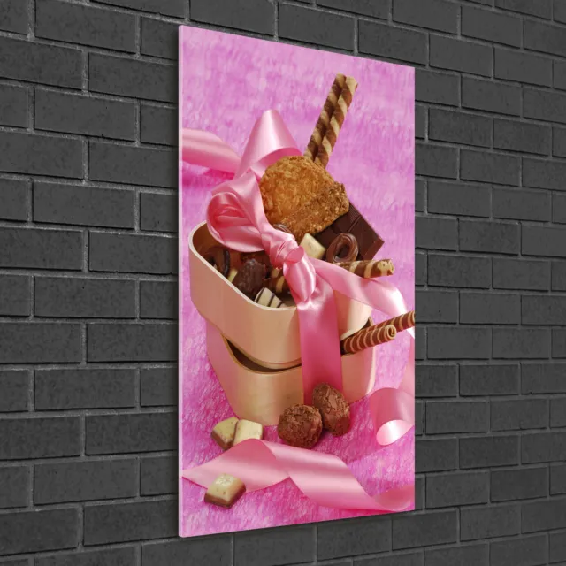 Wand-Bild Kunstdruck aus Hart-Glas Hochformat 50x100 Süßigkeiten