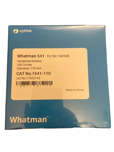 Whatman Filter Paper, Hardened Ashless, 541 110mm X 100 Circles Cat No. 1541-110