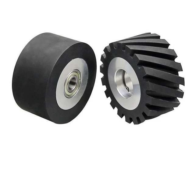 SOLID GROOVED RUBBER Contact Wheel For Belt Grinder Replacement Sander