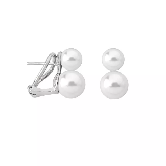 Boucles D'Oreilles MAJORICA Perles 7 Et 9 MM Argent Jour