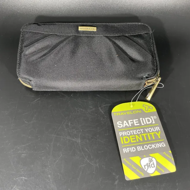 NWT Travelon SAFE ID Women Black Wallet RFID Blocking Protect Your Identity