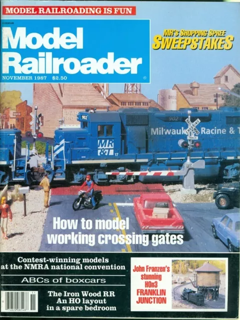 1987 Model Railroader Magazine: Model Working Crossing Gates/Franklin Junction